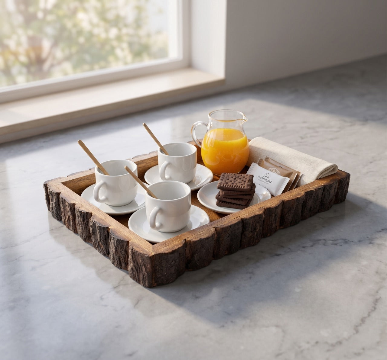 Natural Wooden Serving Tray