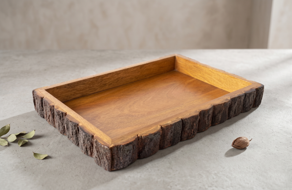 Natural Wooden Serving Tray