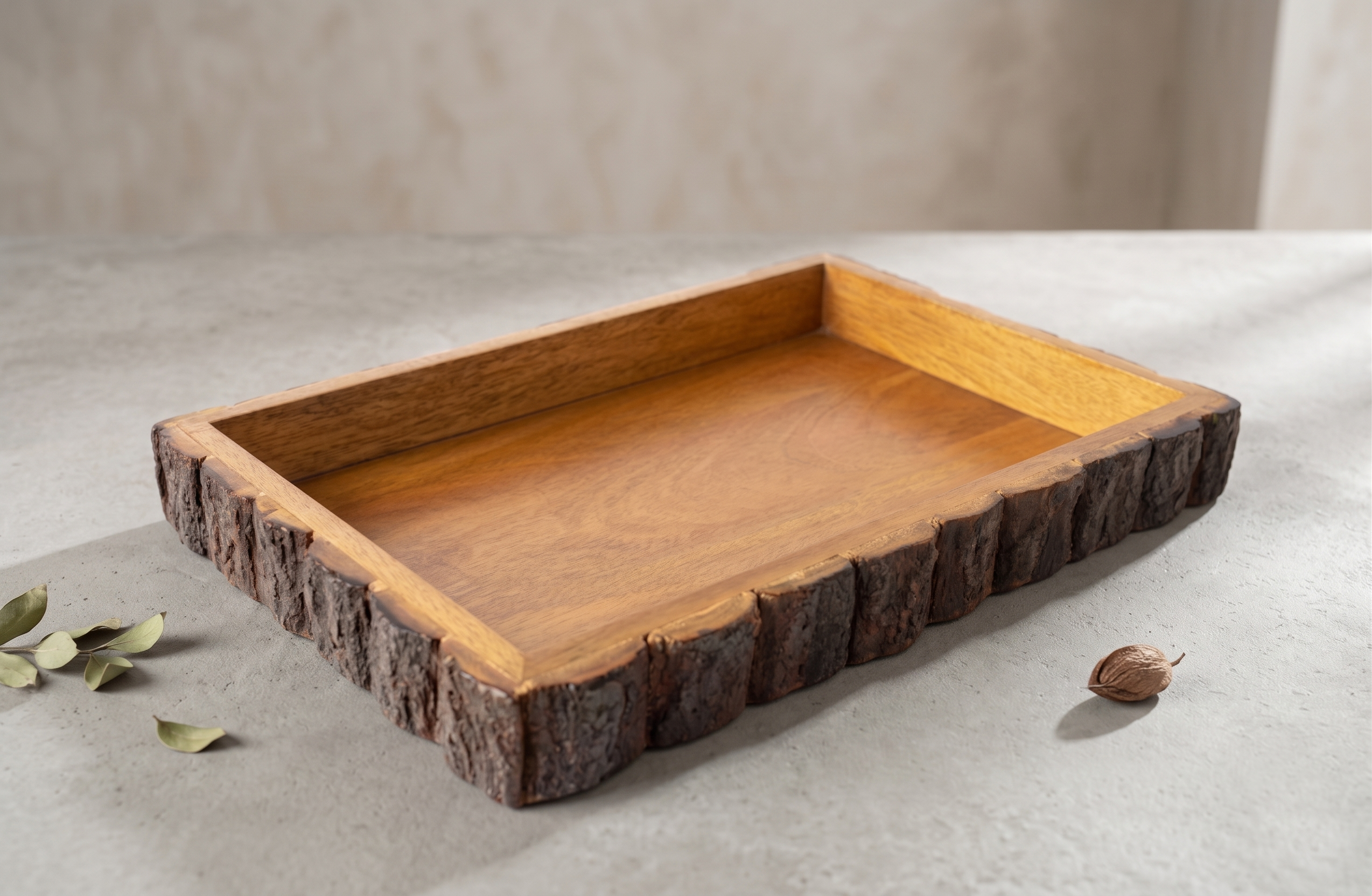Natural Wooden Serving Tray