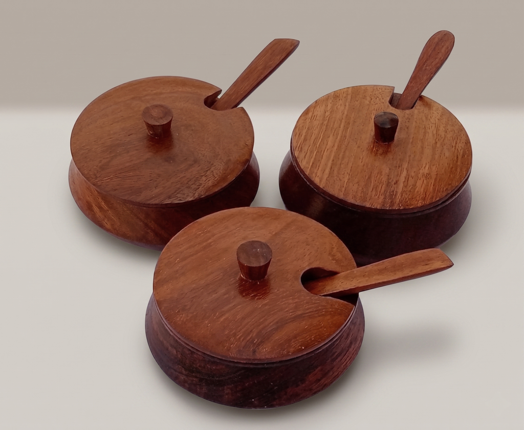 Handcrafted Wooden Spice & Condiment Set